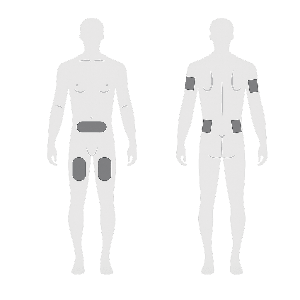Recommended subcutaneous injection sites